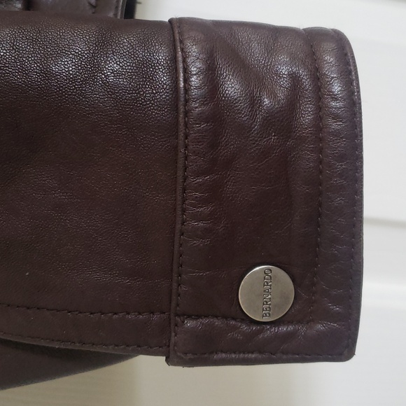 Vintage Bernardo Men’s Espresso Brown Full-grain Leather Bomber Jacket MEDIUM - Picture 9 of 15